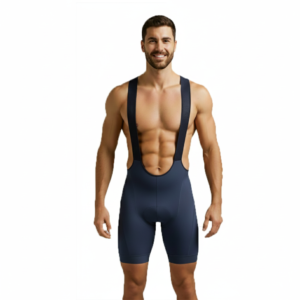 Licra azul ciclismo hombre con badana y tirantes