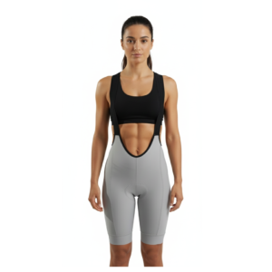 Licra gris ciclismo mujer con badana y tirantes