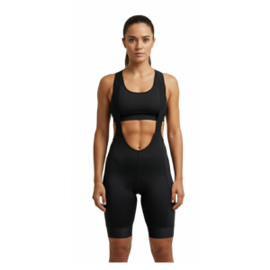 Licra negra ciclismo mujer con badana y tirantes